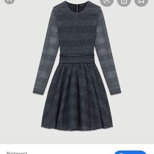 Maje skater dress in basket wave knit NWT